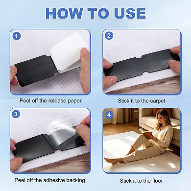 8Pcs Reusable Rug Non-Slip Grippers Tape for Floor