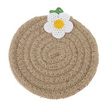1 pc White Small Flower Mat Drink Coaster