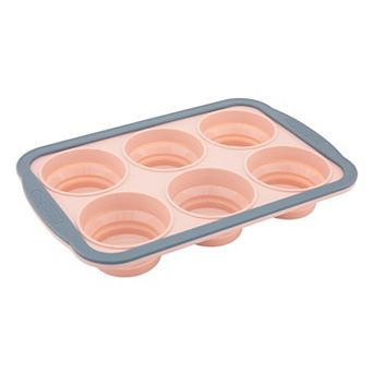 Muffin-Pan 12 cup Nonstick Silicone Pan with Steel Rim for Home Baking