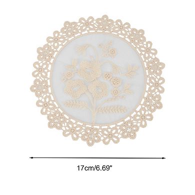 1Pc Embroidered‌ Openwork Drink Coaster
