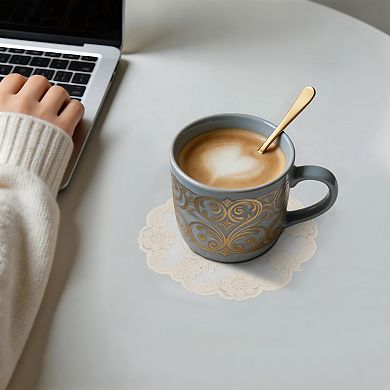 1Pc Reusable Embroidered‌ Drink Coaster Cotton Yarn