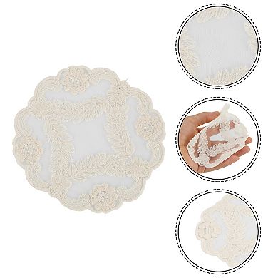 1Pc Reusable Embroidered‌ Drink Coaster Cotton Yarn
