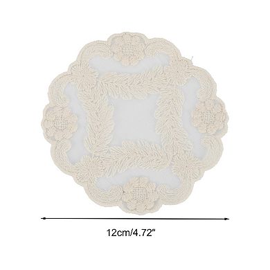 1Pc Reusable Embroidered‌ Drink Coaster Cotton Yarn