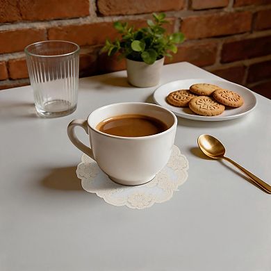 1Pc Reusable Embroidered‌ Drink Coaster Cotton Yarn