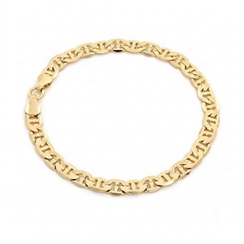 RMZ GOLD NYC 14k Gold Matt Finish mariner Link Bracelet 8