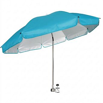 Large 47 Inch Chair Umbrella with Clamp UPF 50 Sun Protection Adjustable 360 Degree Swivel 1 pc