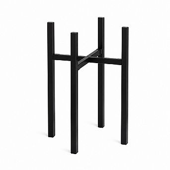 Tall metal indoor plant stand for round planters up to 10 in black