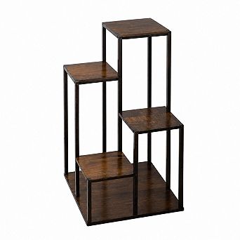 6 tier Bamboo Plant Stand with 7 Shelves, Indoor Outdoor Flower Pot Display Rack, Natural Finish