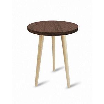 18-Inch Tall Wooden Plant Stand for Indoor Planters, Round Mid Century Style Table