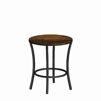 Adjustable Round Plant Stand with Metal Frame and Wood Shelf for Indoor Corner Display, Brown