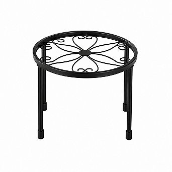 5-Pack Black Metal Plant Stands for Indoor and Outdoor Flower Pots