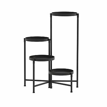 4 tier Metal Plant Stand with Display Trays for Indoor and Outdoor Use