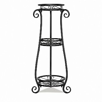 3 tier Metal Indoor Corner Plant Stand, Tall Flower Pot Display Rack, Black