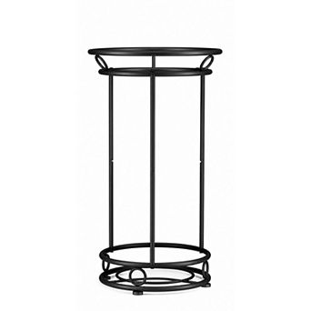 Tall 2 tier Metal Plant Stand, Black, Indoor and Outdoor Flower Pot Display Rack