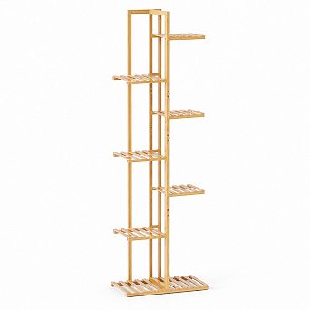 55-Inch Tall 7 tier Bamboo Plant Stand for Indoor Multiple Plant Display, Natural Finish