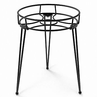 18.7-Inch Black Metal Plant Stand for Indoor and Outdoor Decor, Round Pot Holder