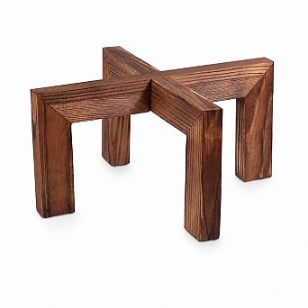 Wood Plant Stand for Indoor and Outdoor Pots, Walnut Finish, Fits 5 to 15 Inch Pots