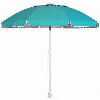 8 Foot Large Beach Umbrella with Sand Anchor Air Vent Tilt UV 50 Outdoor Shade