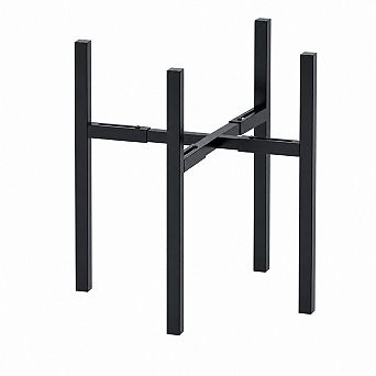 Adjustable Metal Plant Stand for Indoor and Outdoor Use, Black, Fits Pots 8 to 14 in