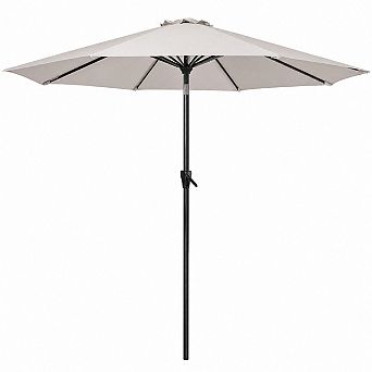 Patio Market Outdoor Table Umbrella with Push Button Tilt and Crank 9 ft Canopy