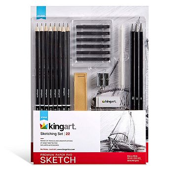 KINGART Sketching Essentials Set - 22 pc