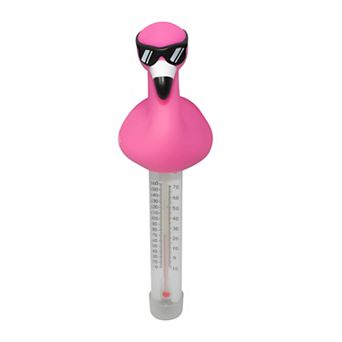 Flamingo with Shades Floating Pool Thermometer Tropical Character Pool Decor