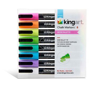 KINGART Chalk Markers Neon Palette, 8 Colors