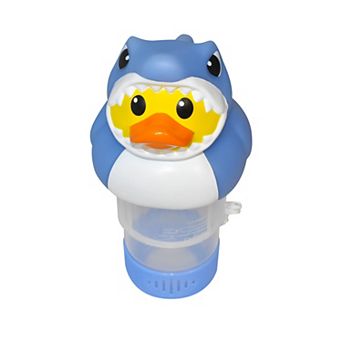Rubber Duckie with Shark Costume Solar Power LED 3” Pool Chlorinator Large Capacity