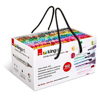 KINGART PRO Double-Ended Alcohol Markers - 160 Colors