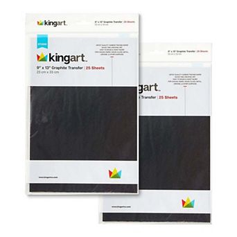 KINGART Graphite Transfer Paper 9" x 13" - 2 Pack - 50 Sheets