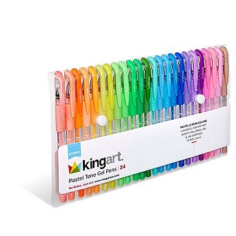 KINGART Gel Pens Comfort Grip Pastel Tone 24-Color Set
