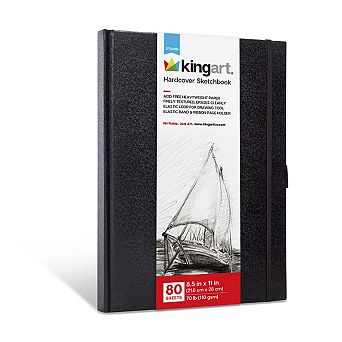 KINGART Hardbound Sketchbook Journal - 8.5" x 11" - 80 Sheets