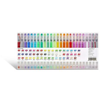 KINGART Gel Pens Comfort Grip Set - 50 Colors Glitter and Neon
