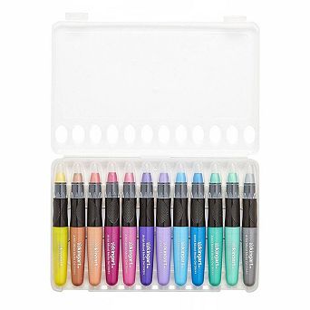 KINGART Mixed Media Gel Stick Crayons - 12 Metallic Colors