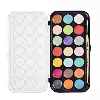 KINGART Watercolor Paint Set in Case - 21 Pearlescent Colors & Brush
