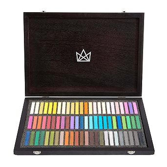 KINGART Soft Square Pastels in Wood Case, 72 Colors