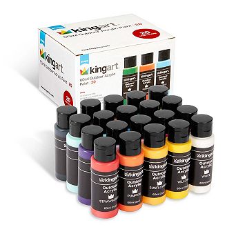 KINGART Outdoor Acrylic Paint Set - 20 Colors 60ml Bottles