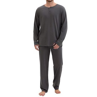 Men's Cotton Blend Sleeve Pajama Set Soft Loungewear