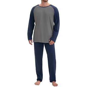 Men's Cotton Blend Sleeve Pajama Set Soft Loungewear
