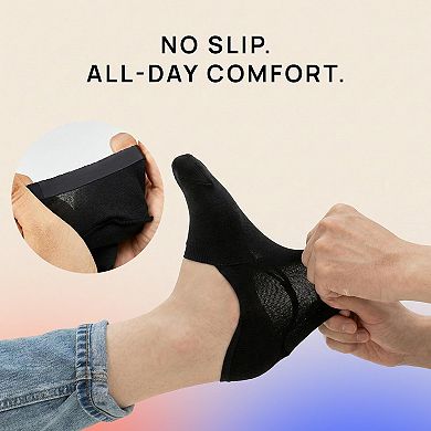 4-Pack No Show Invisible Non Slip Moisture Wicking Socks