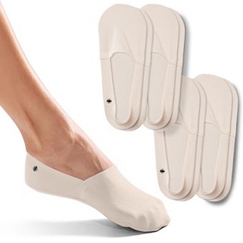 4-Pack No Show Invisible Non Slip Moisture Wicking Socks