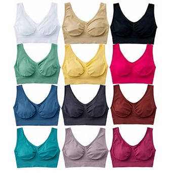 6/12-Pack Women's Wirefree Bralette Unpadded Sleep Yoga Bra