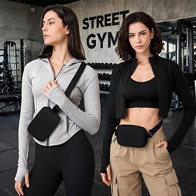 Black Versatile Waist and Crossbody Bag for Women