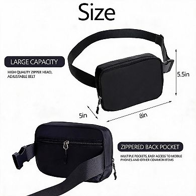 Black Versatile Waist and Crossbody Bag for Women