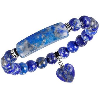 Tiger's Eye Chakra Bracelet Heart Charm Handmade