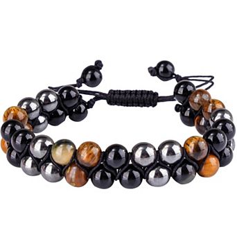 Triple Protection Tiger Eye Hematite Crystal Bracelet