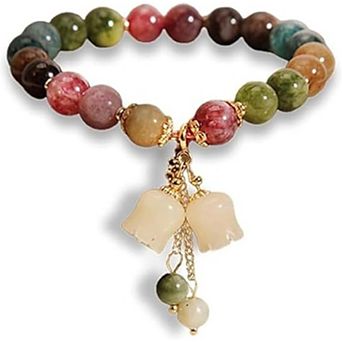 Tourmaline Lily Bracelet Women Good Luck Gift