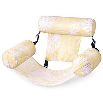 Leaf-patterned pool float lounger