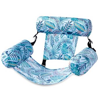 Leaf-patterned pool float lounger