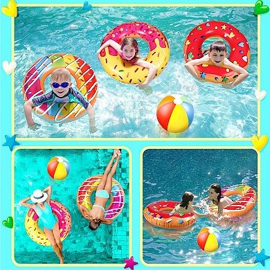 Donut Pool Floats Inflatable Rings Beach Balls